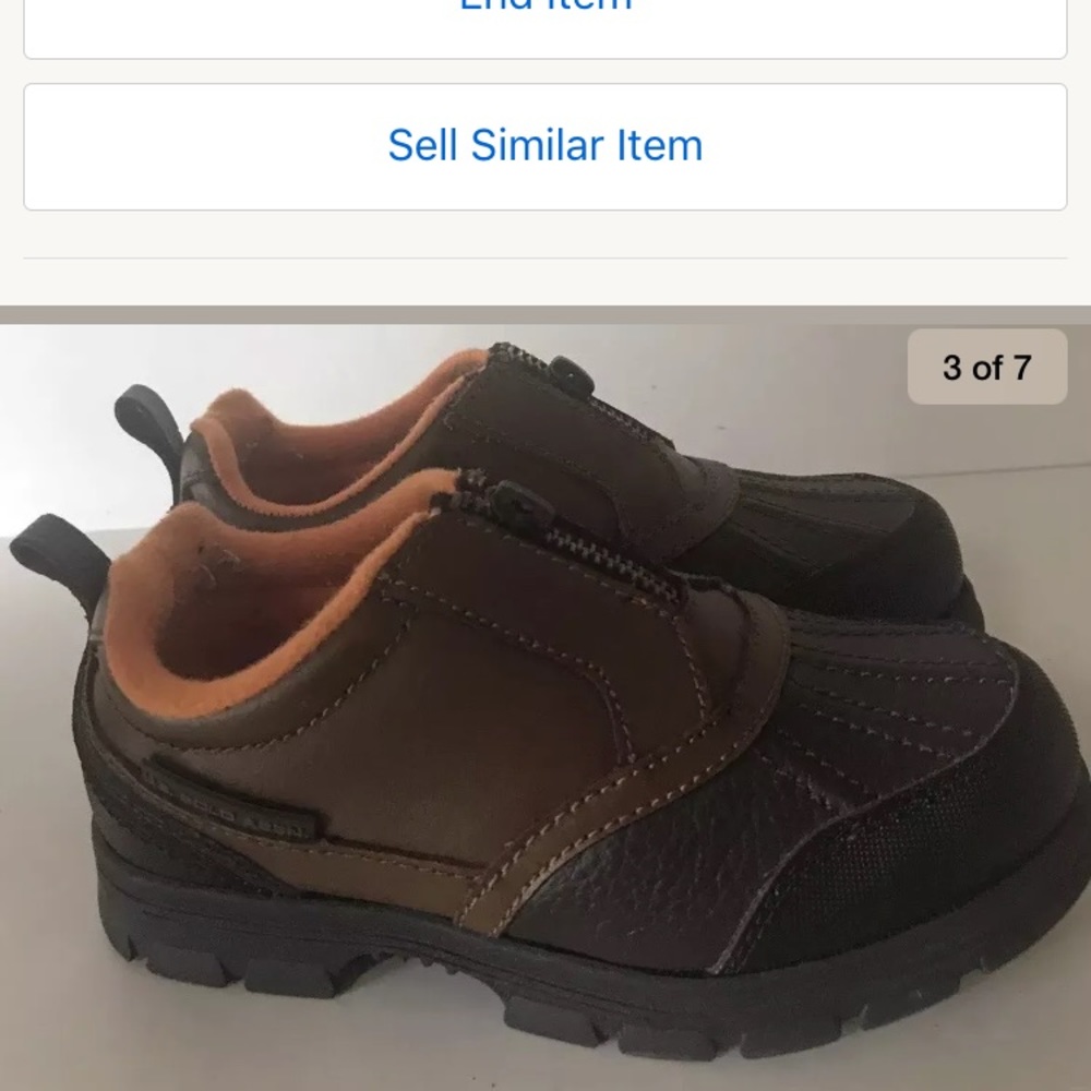 US Polo Assoc (Scooby) Boys 12M Leather Brown